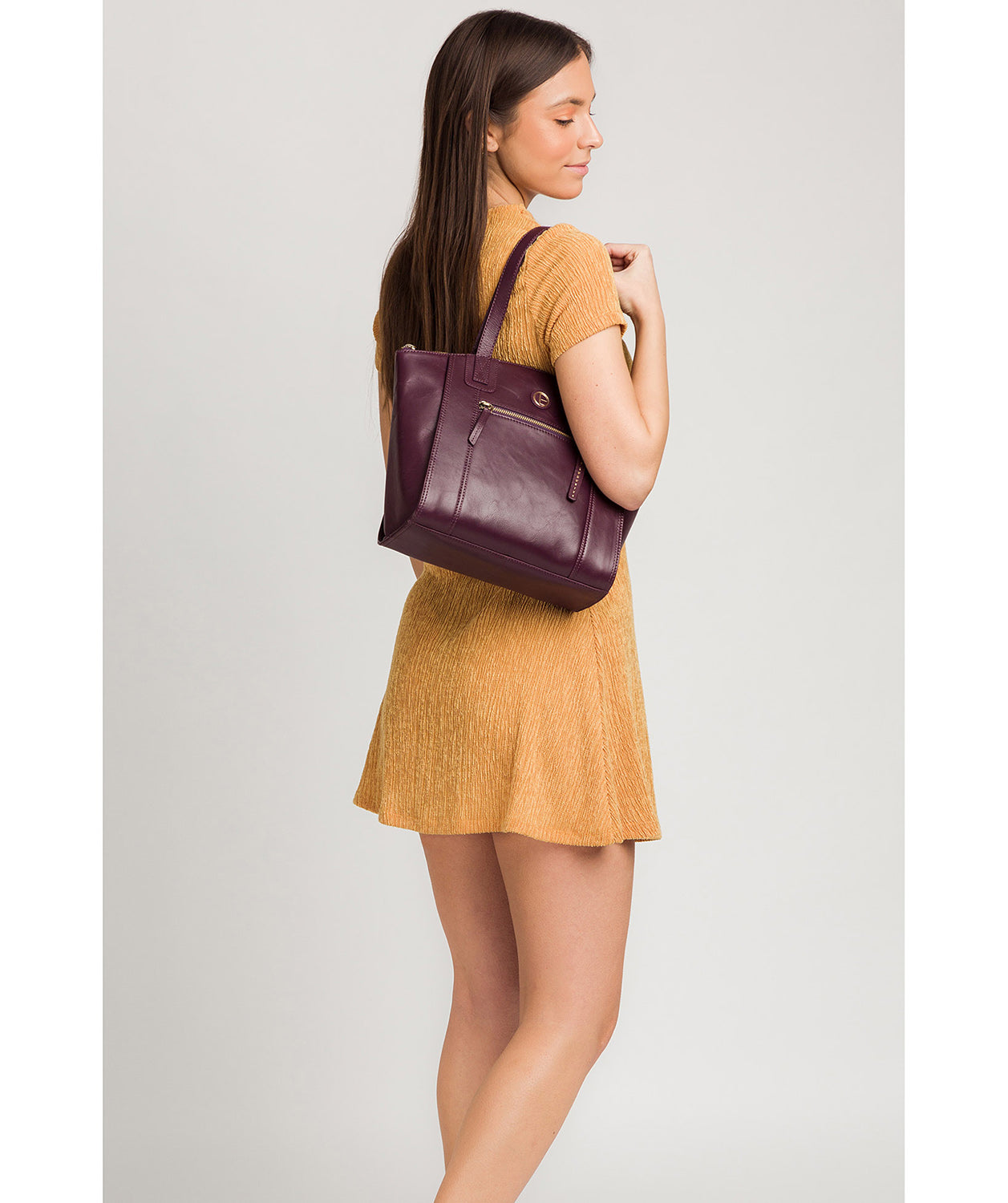 'Ashbourne' Blackberry Leather Tote Bag image 2