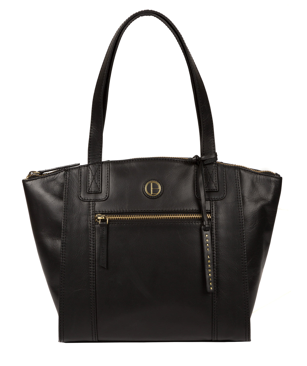 'Ashbourne' Vintage Black Leather Handbag image 1