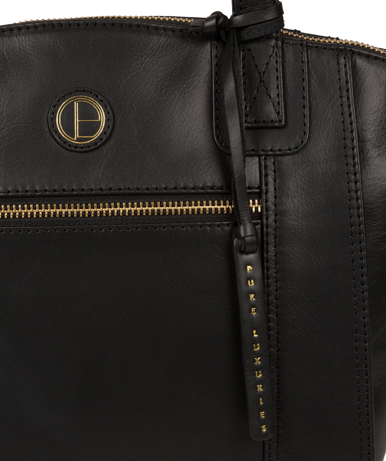 'Ashbourne' Vintage Black Leather Handbag image 6