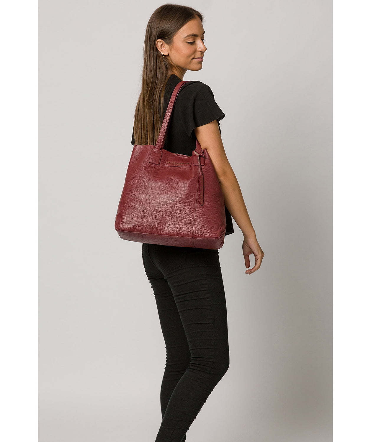 'Ruxley' Burgundy Leather Tote Bag image 2
