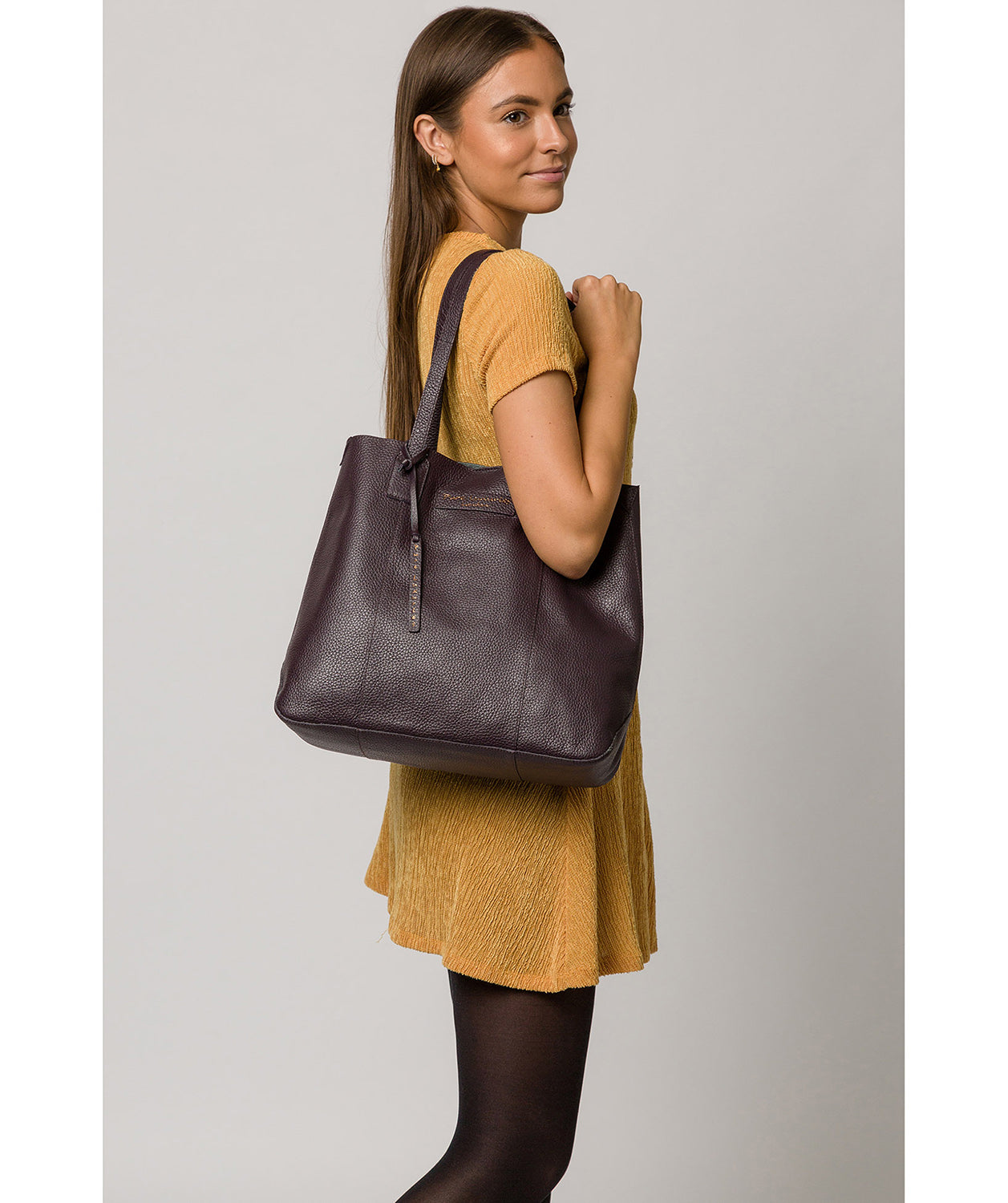 'Ruxley' Plum Leather Tote Bag image 2