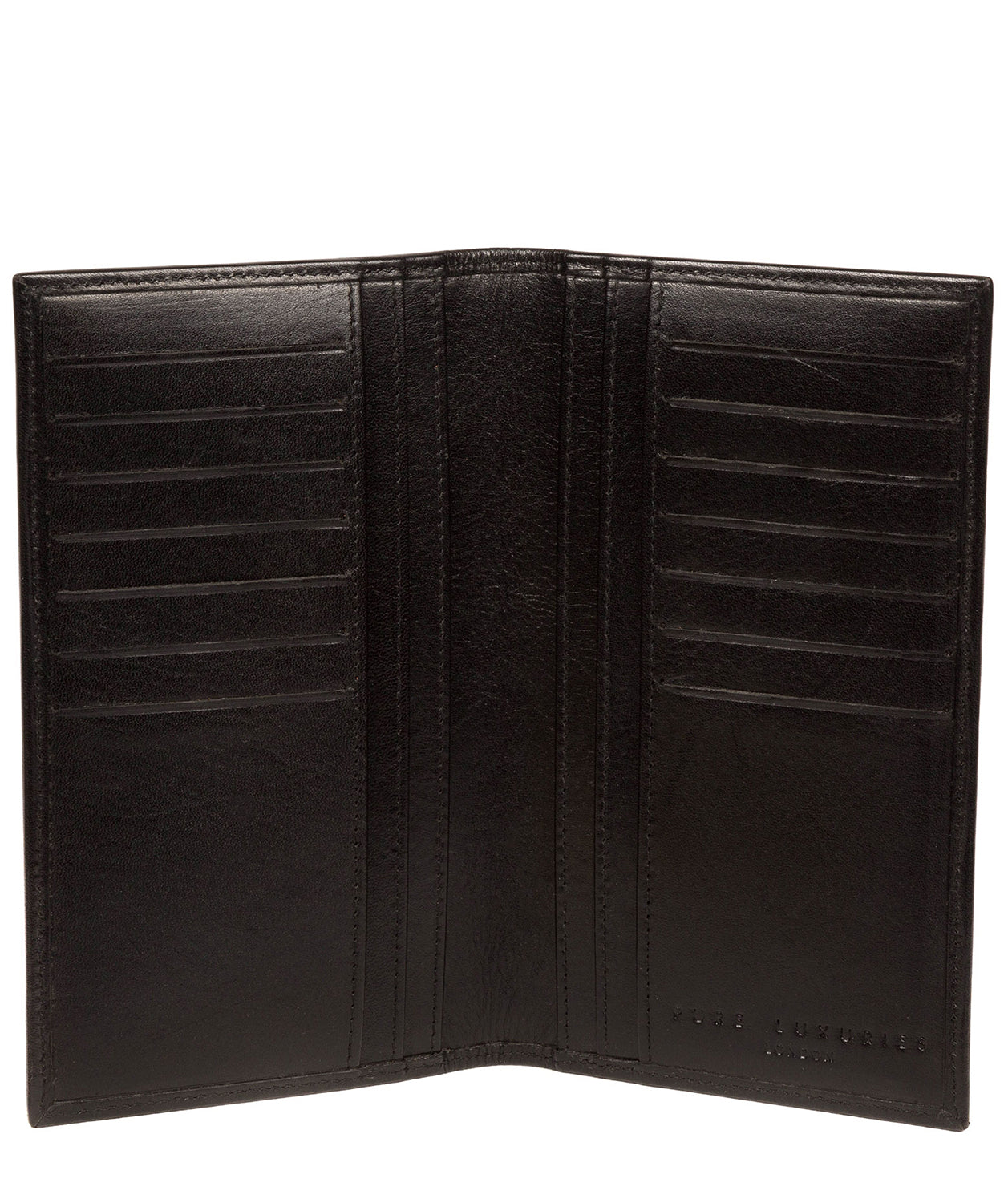 'Gregan' Black Leather Breast Pocket Wallet Pure Luxuries London