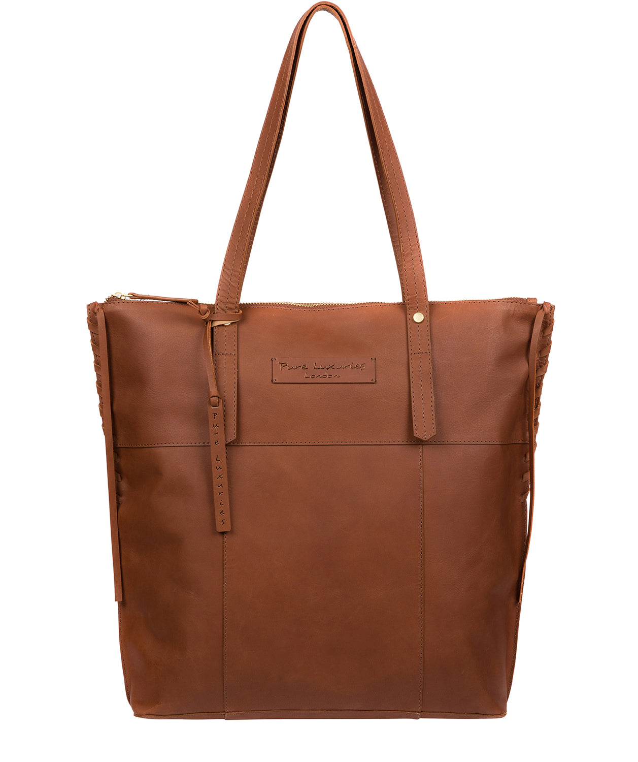 'Aldgate' Cognac Leather Tote Bag Pure Luxuries London