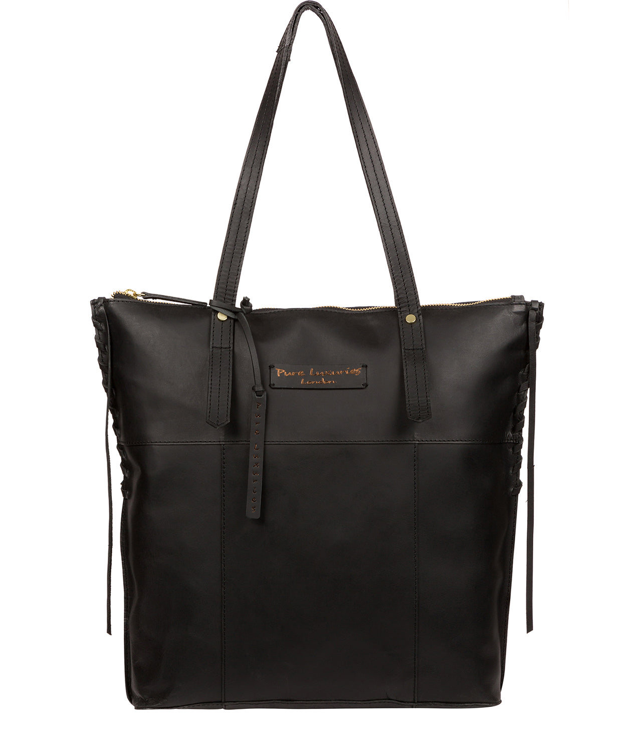 'Aldgate' Liquorice Leather Tote Bag Pure Luxuries London