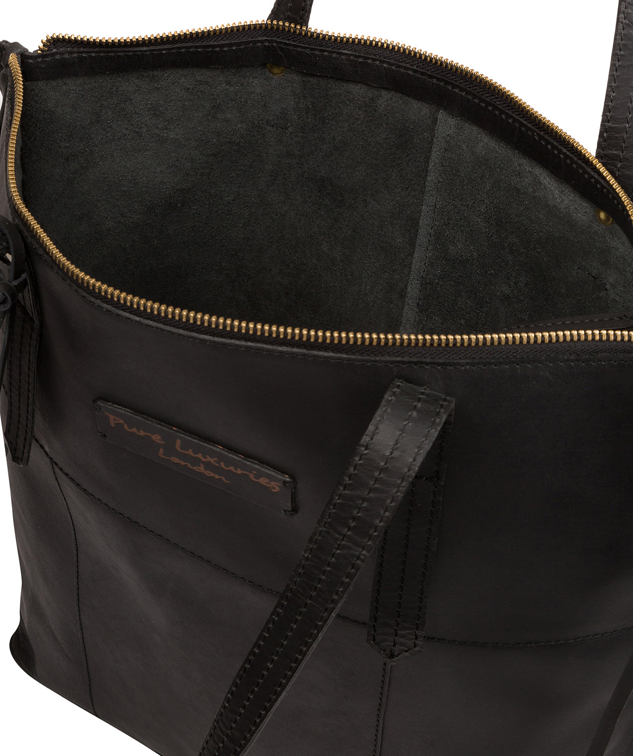 'Aldgate' Liquorice Leather Tote Bag Pure Luxuries London