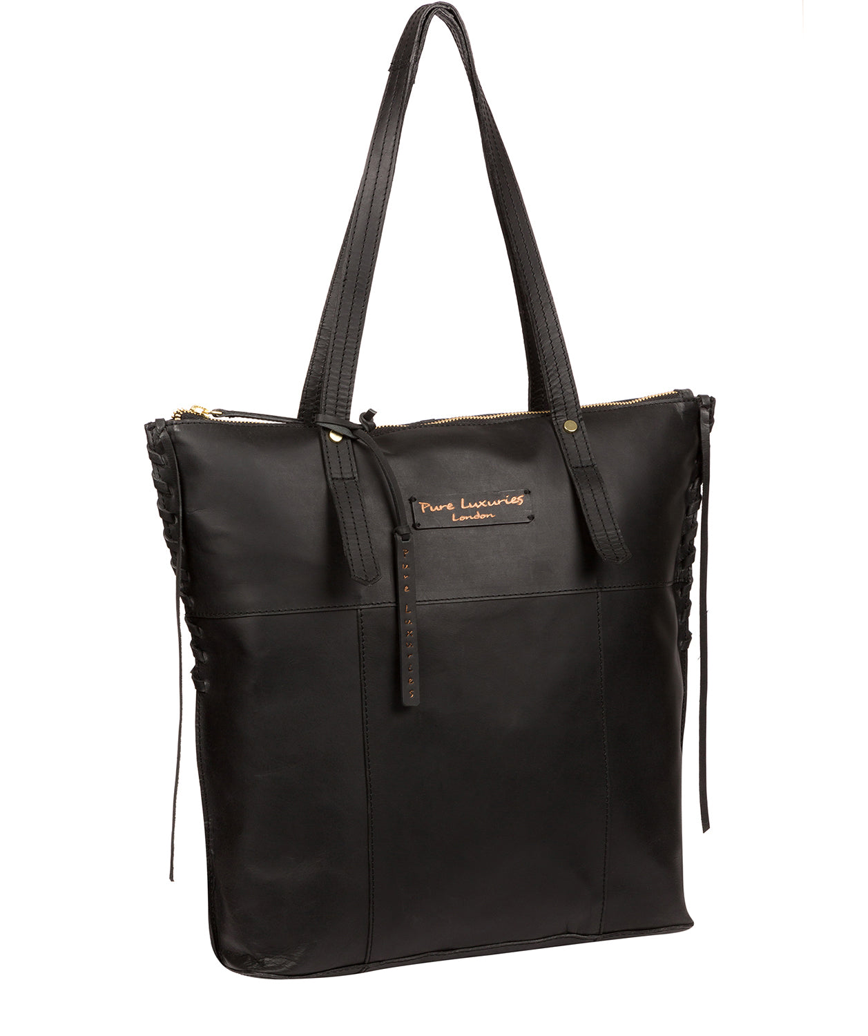 'Aldgate' Liquorice Leather Tote Bag Pure Luxuries London