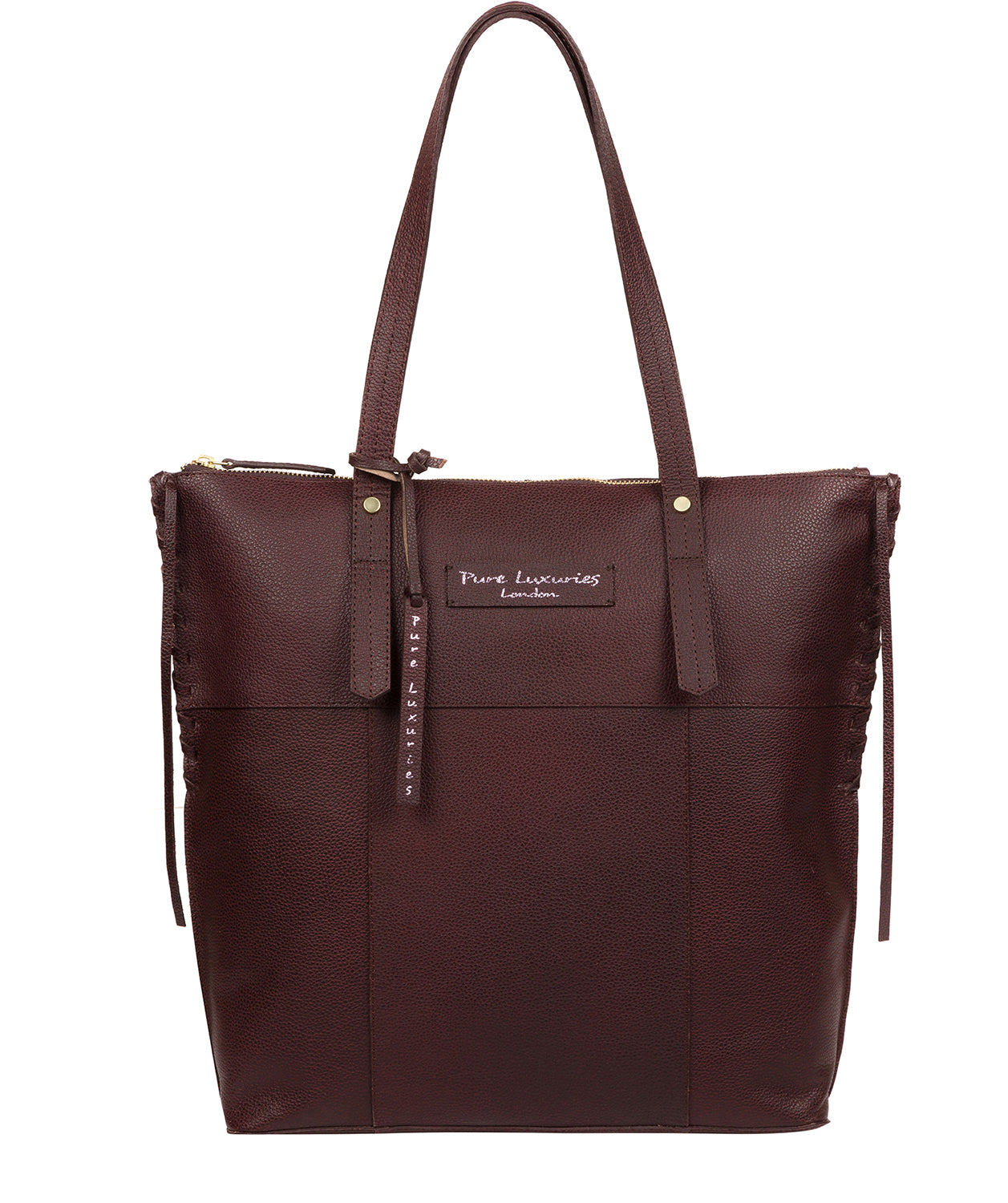 'Aldgate' Oxblood Leather Tote Bag Pure Luxuries London