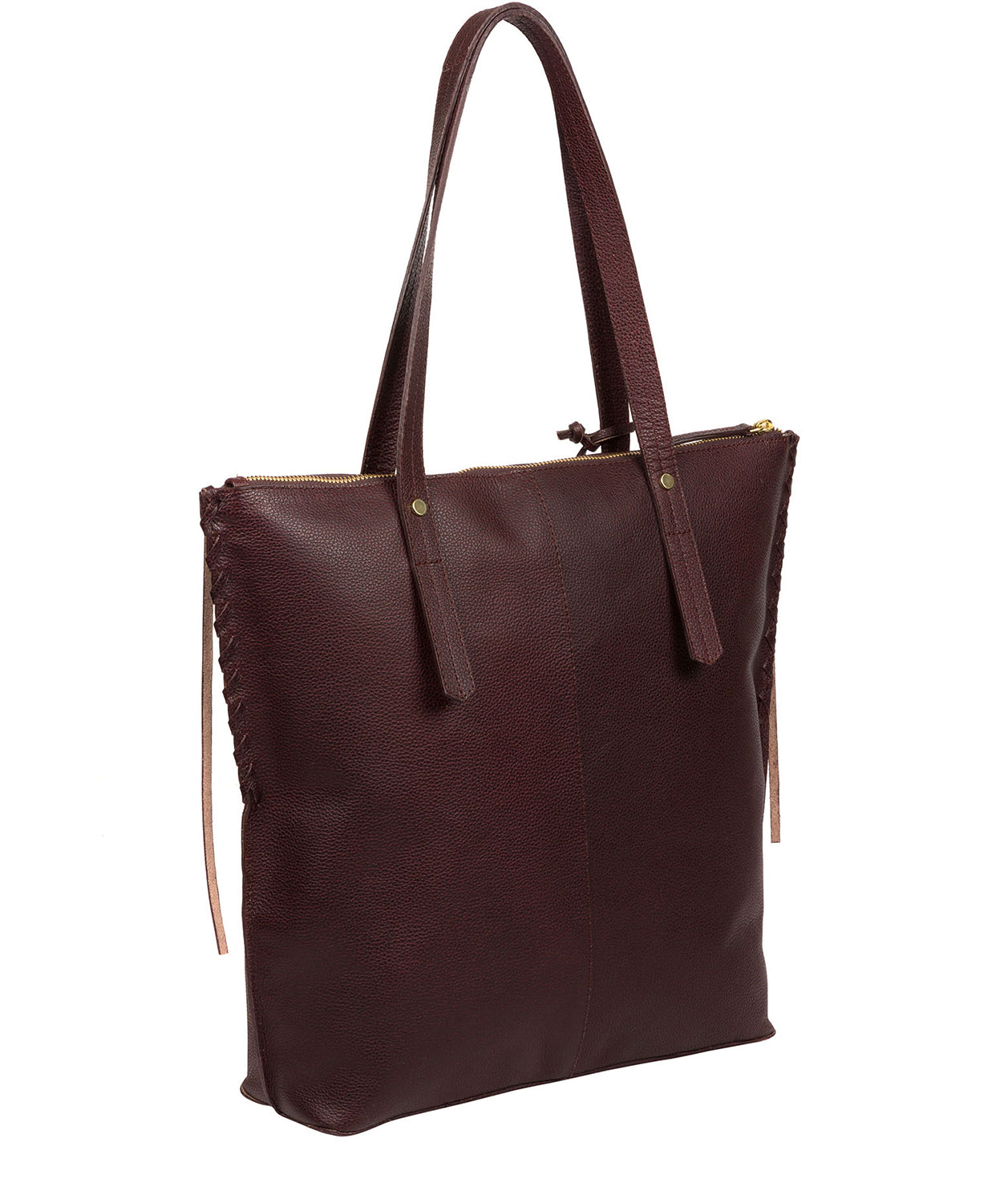 'Aldgate' Oxblood Leather Tote Bag Pure Luxuries London