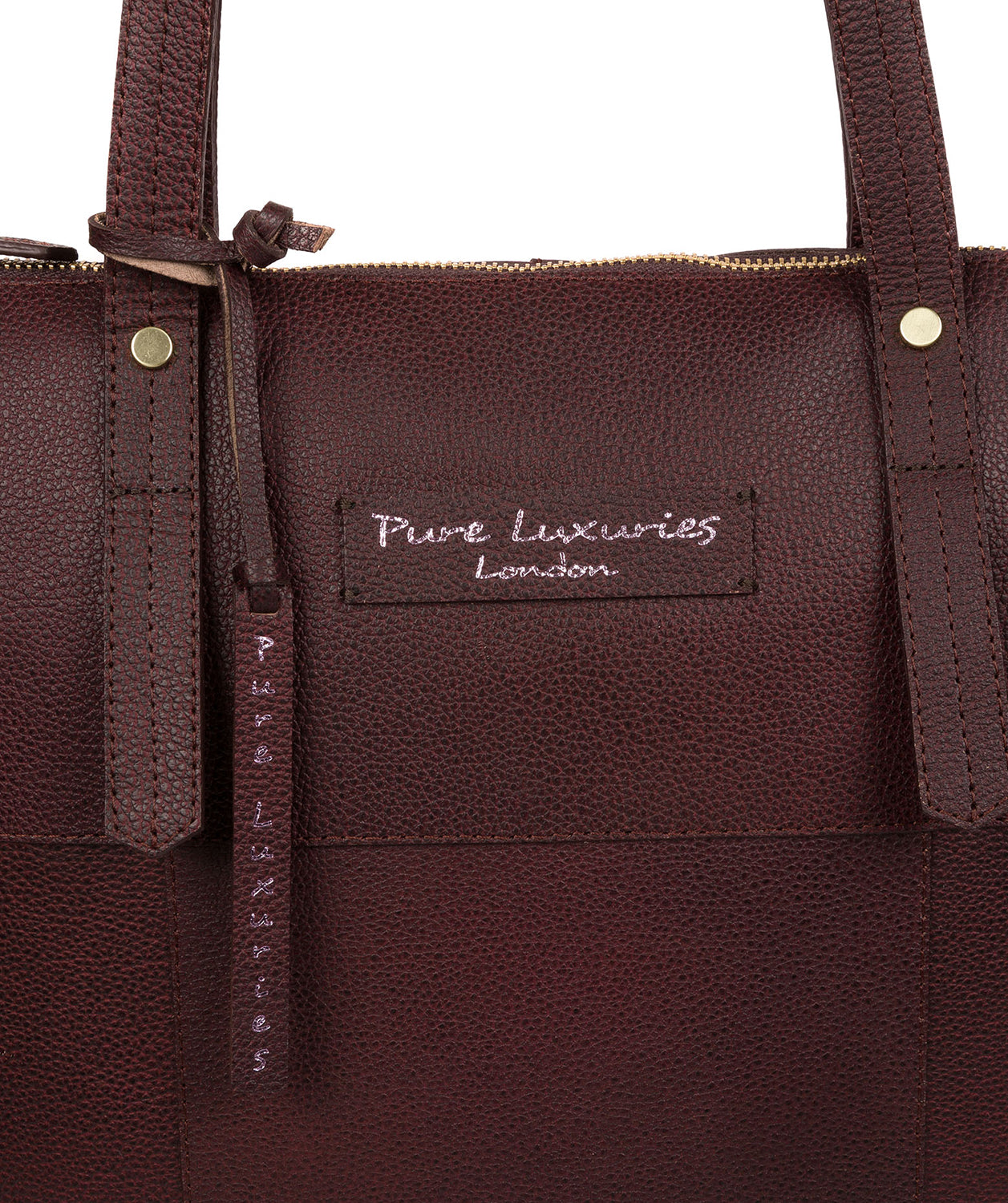 'Aldgate' Oxblood Leather Tote Bag Pure Luxuries London