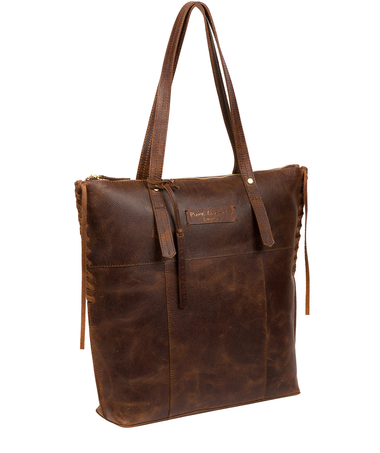 'Aldgate' Vintage Brown Leather Tote Bag Pure Luxuries London