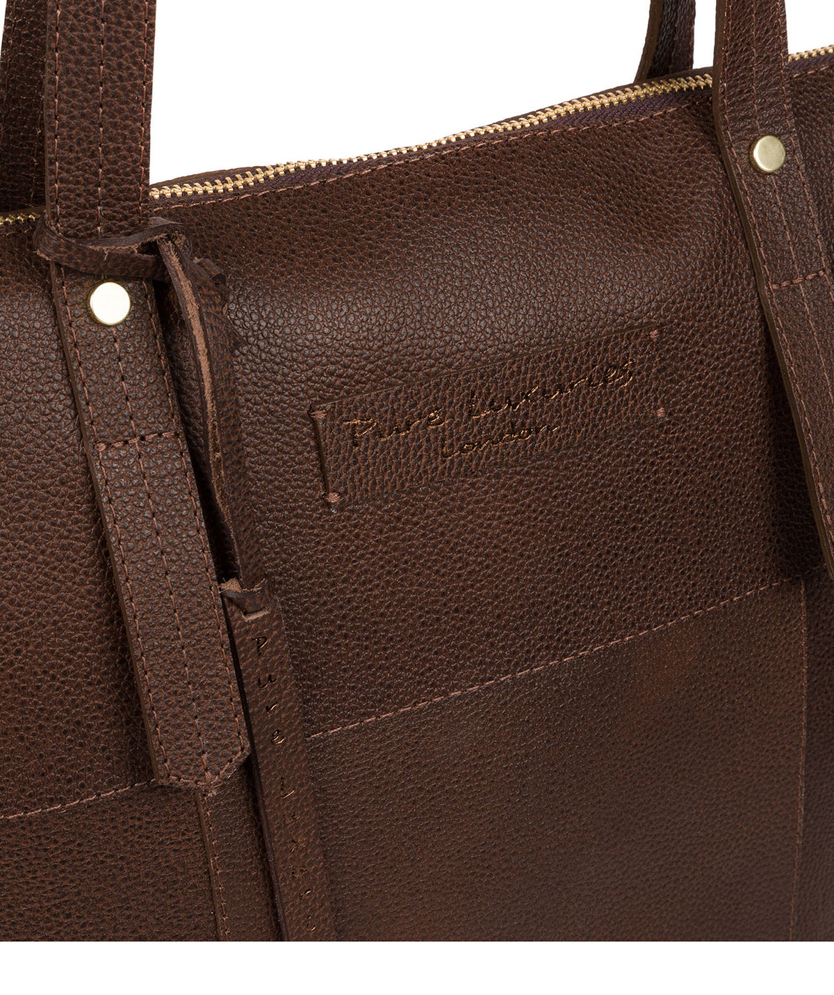 'Aldgate' Walnut Leather Tote Bag Pure Luxuries London
