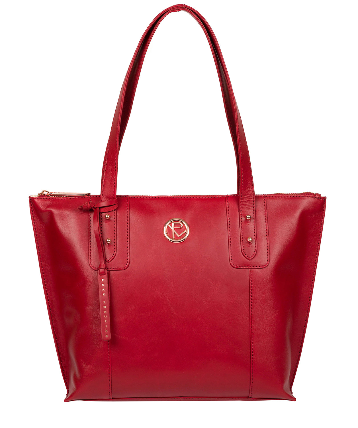 'Goya' Cherry Leather Tote Bag image 1