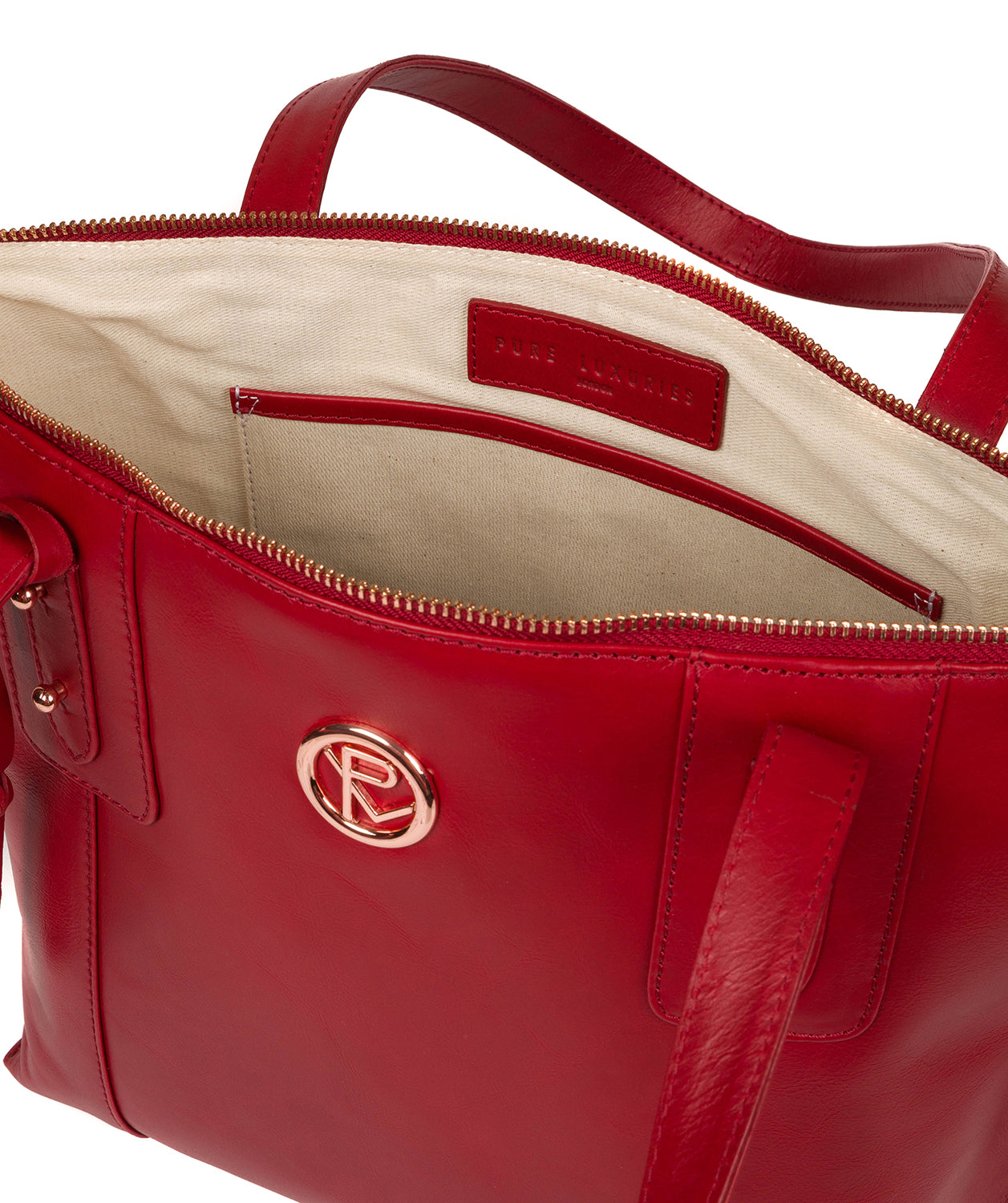 'Goya' Cherry Leather Tote Bag image 4