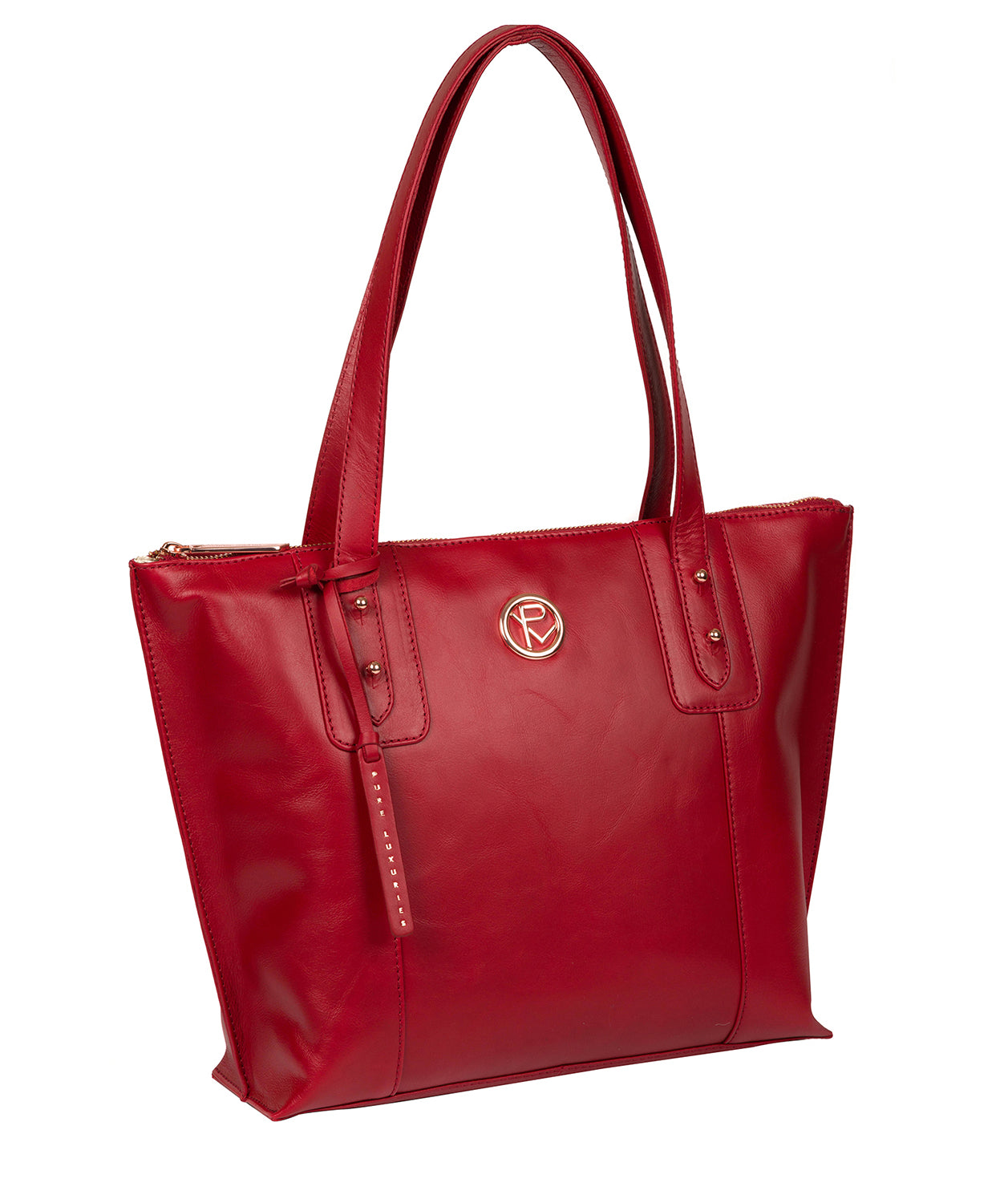 'Goya' Cherry Leather Tote Bag image 5