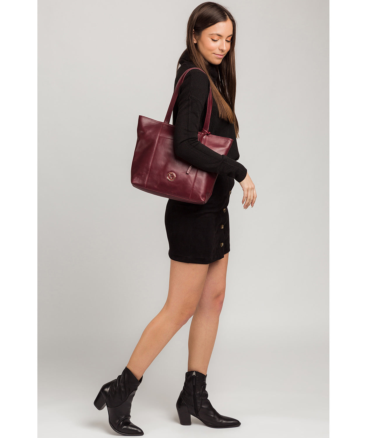 'Pimm' Burgundy Leather Tote Bag image 2