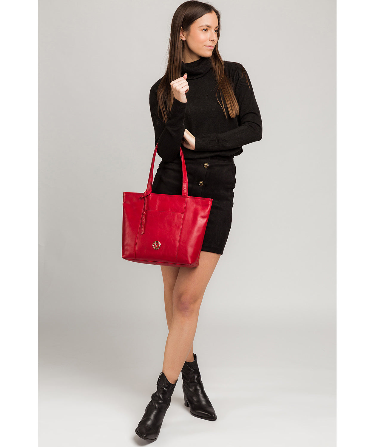 'Pimm' Cherry Leather Tote Bag image 2