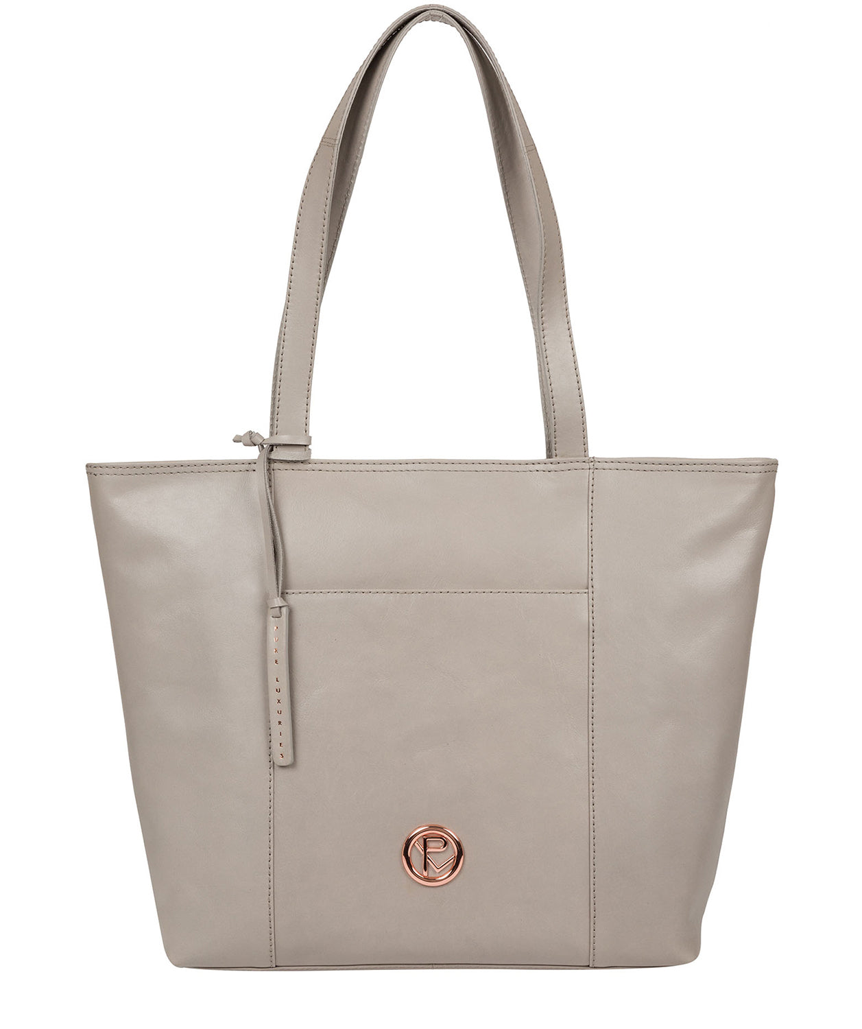 'Pimm' Grey Leather Tote Bag image 1