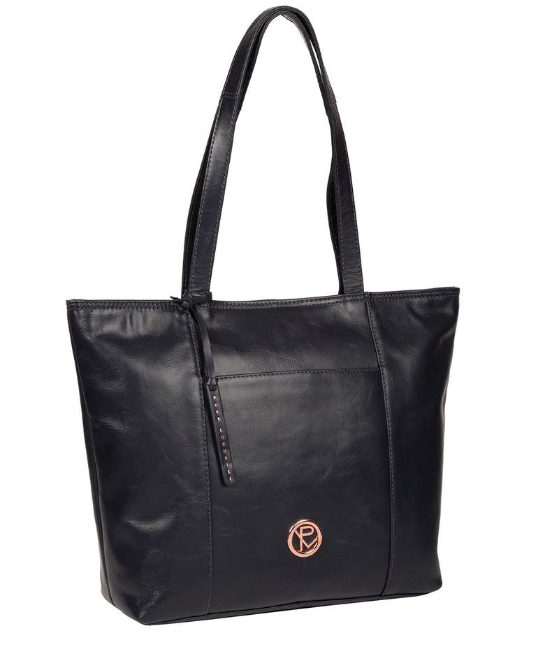 'Pimm' Navy Leather Tote Bag image 5
