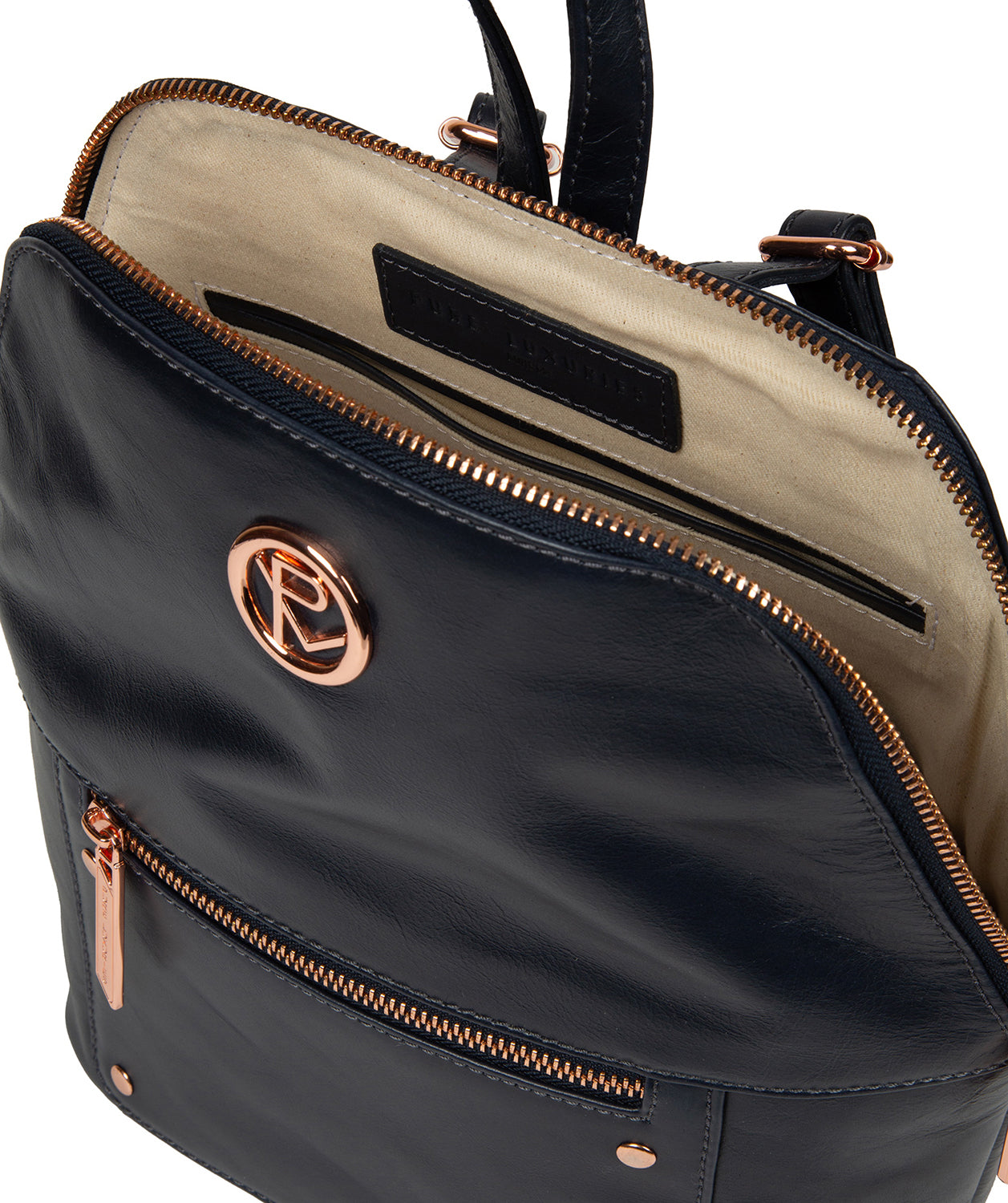 'Rubens' Navy Leather Backpack image 4