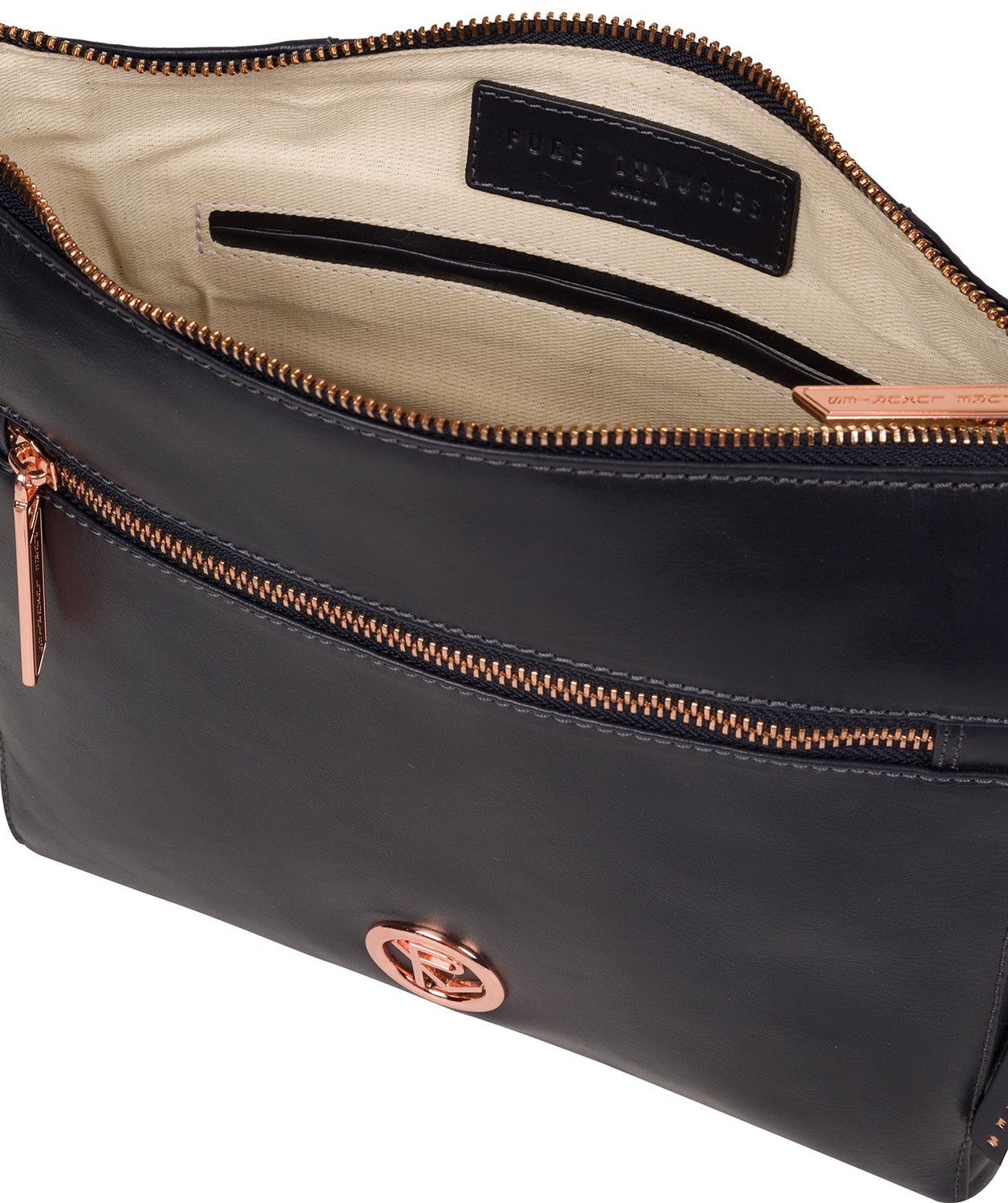 'Byrne' Navy Leather Cross Body Bag image 4