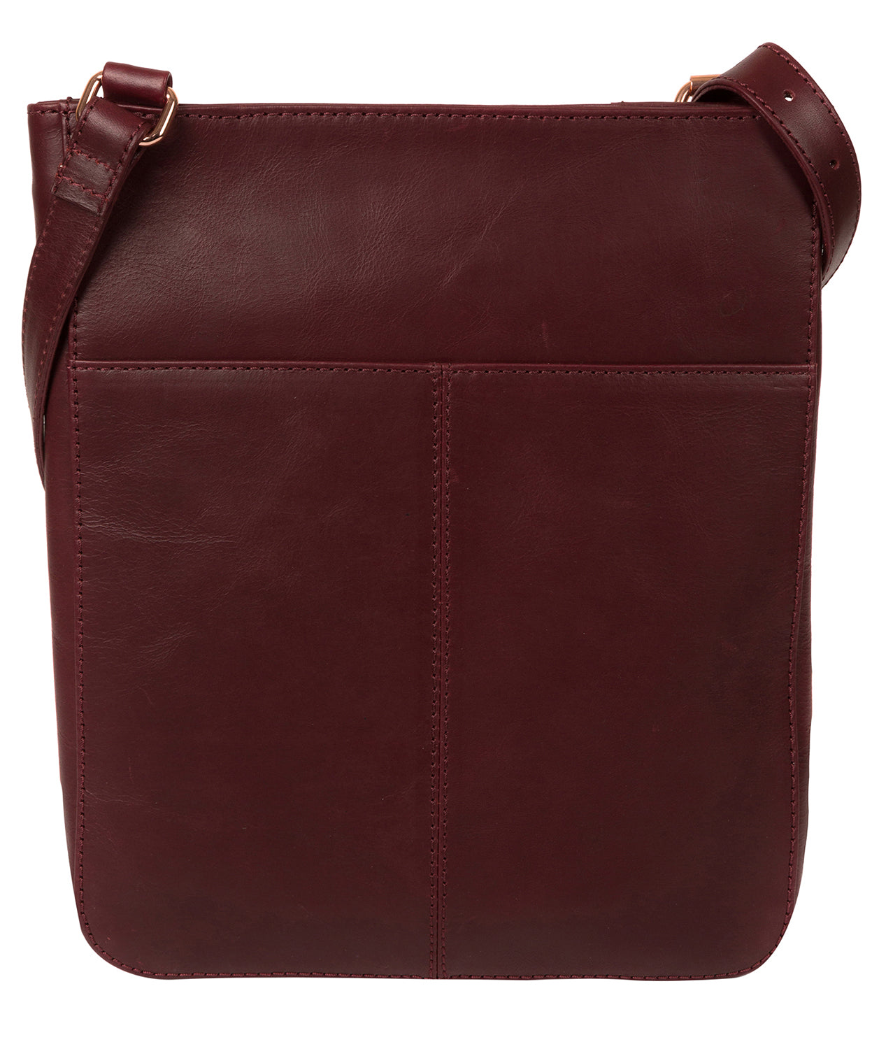 'Kahlo' Burgundy Leather Cross Body Bag Pure Luxuries London