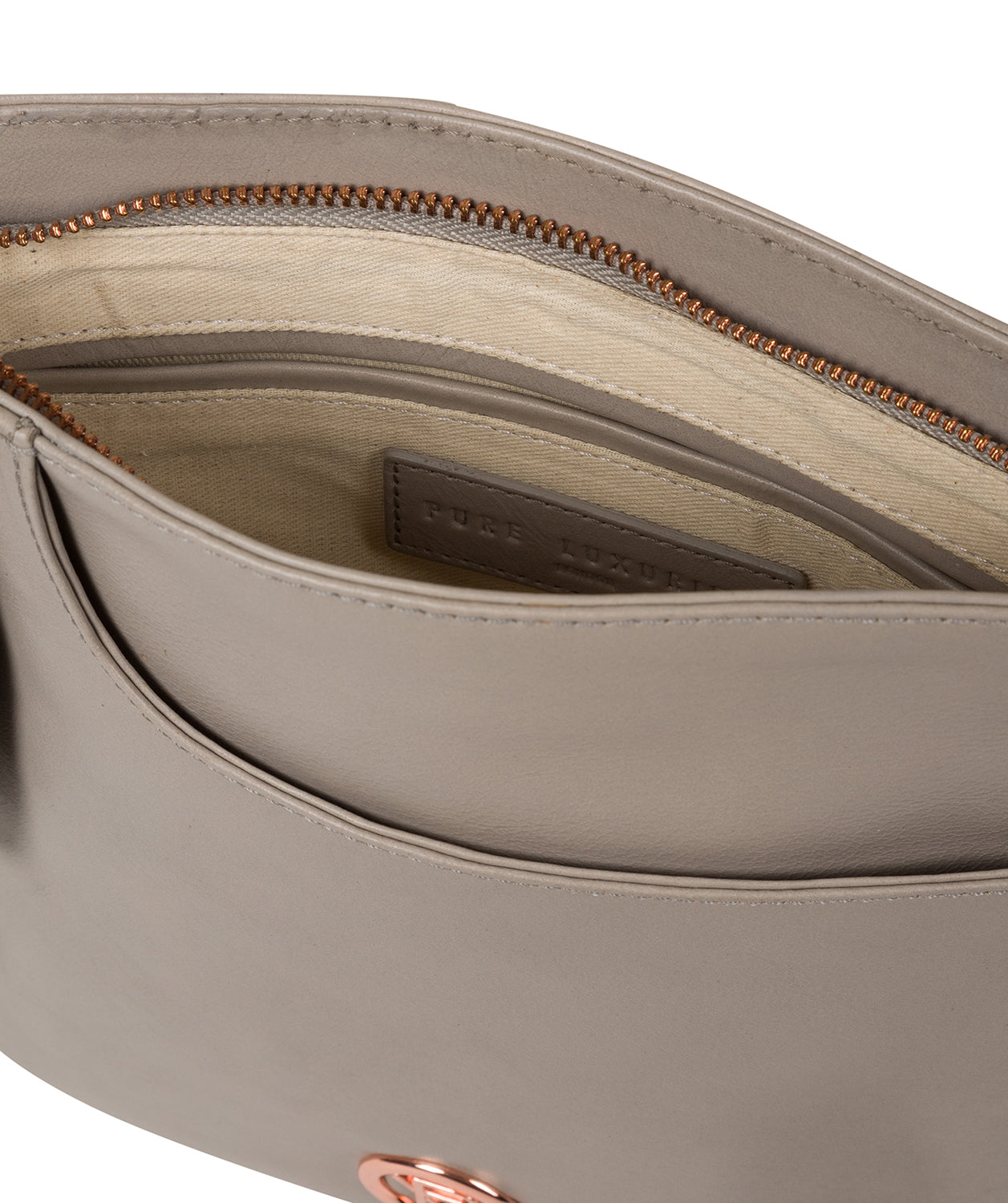 'Kahlo' Grey Leather Cross Body Bag image 4