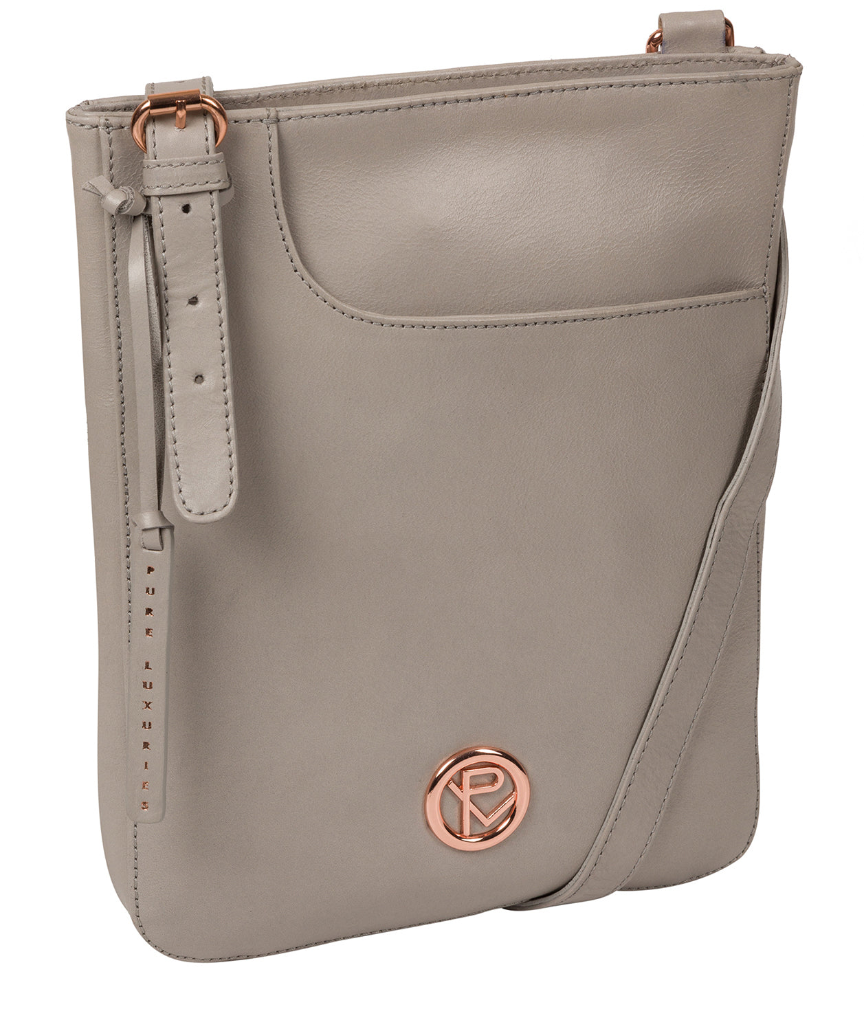 'Kahlo' Grey Leather Cross Body Bag Pure Luxuries London