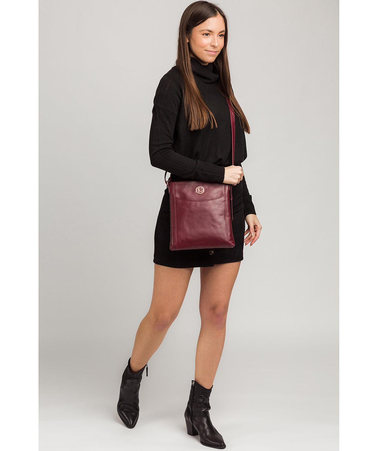 'Gilpin' Burgundy Leather Cross Body Bag image 2
