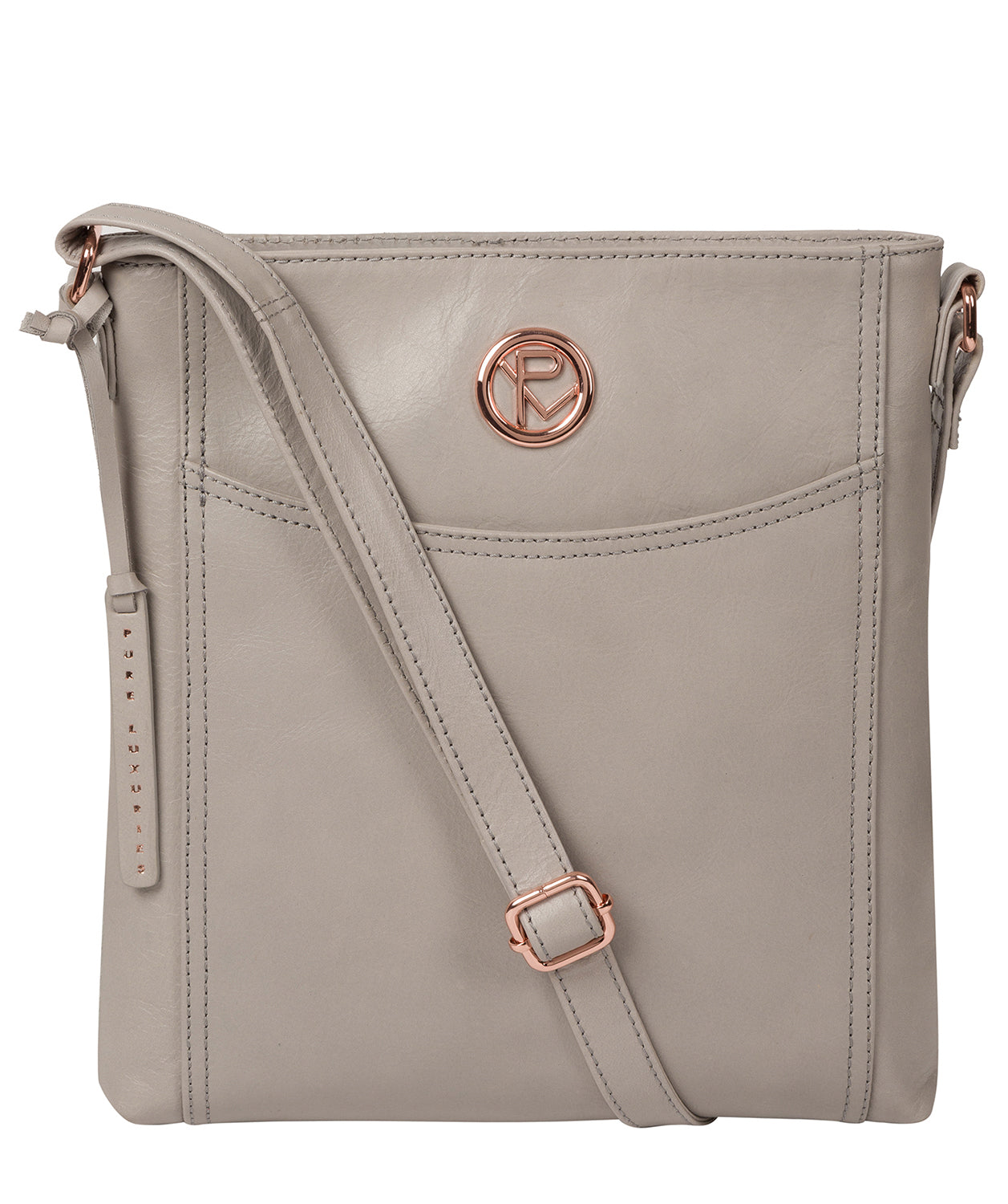 'Gilpin' Grey Leather Cross Body Bag image 1