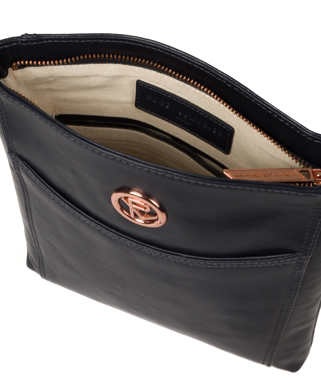 'Gilpin' Navy Leather Cross Body Bag image 4