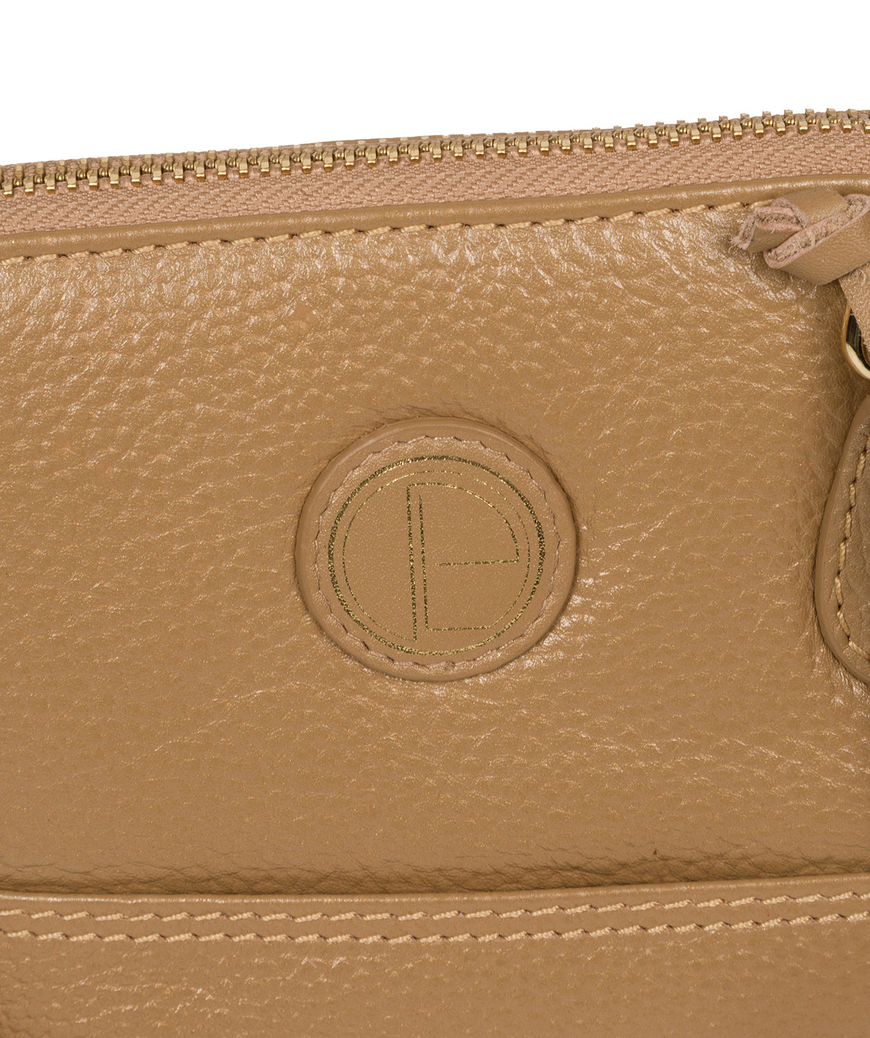 'Orsola' Metallic Champagne Leather Cross Body Bag image 6