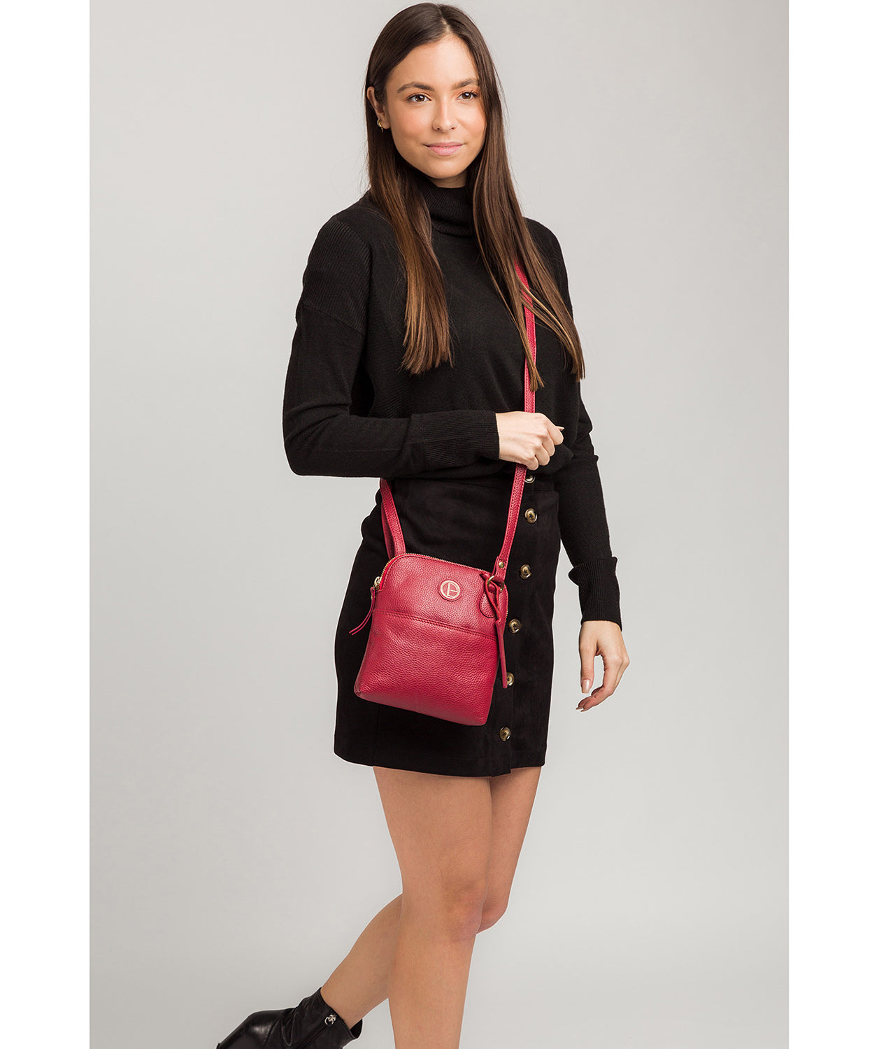 'Orsola' Red Leather Cross Body Bag image 2