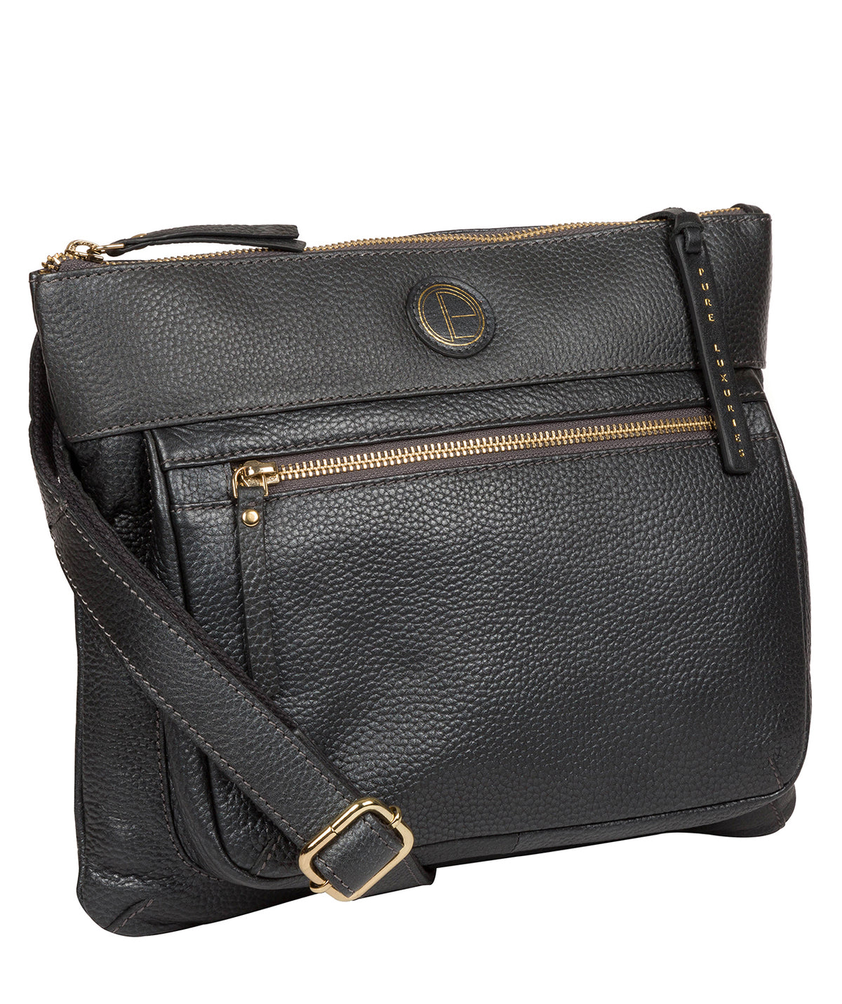 'Serenity' Metallic Blue Steel Leather Cross Body Bag image 5