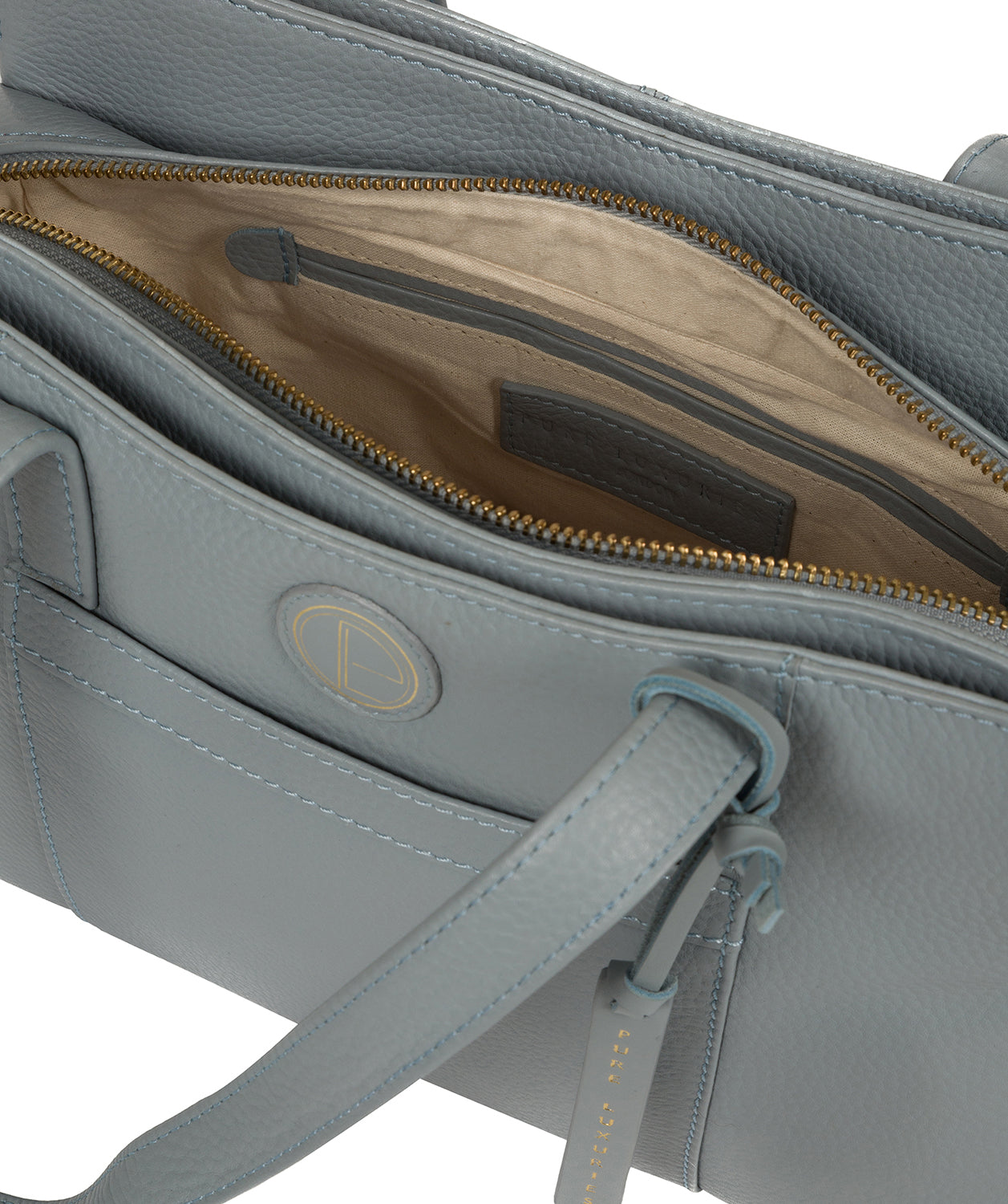 'Henna' Cashmere Blue Leather Handbag image 4