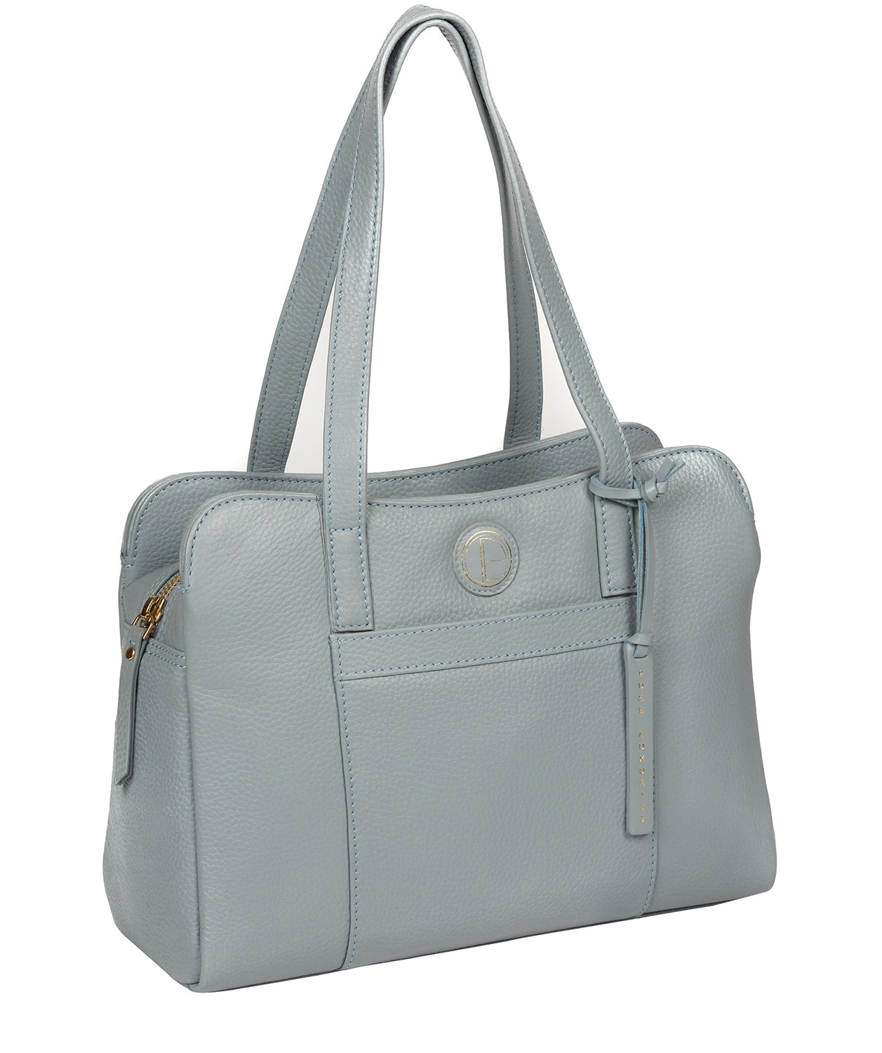 'Henna' Cashmere Blue Leather Handbag image 6