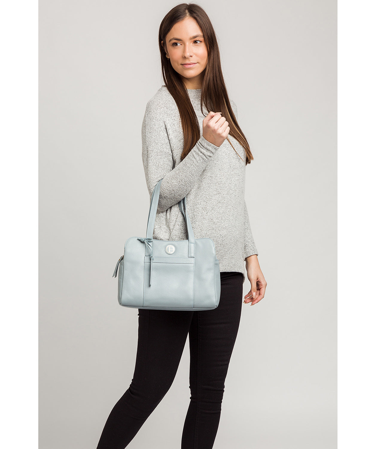 'Henna' Cashmere Blue Leather Handbag image 2