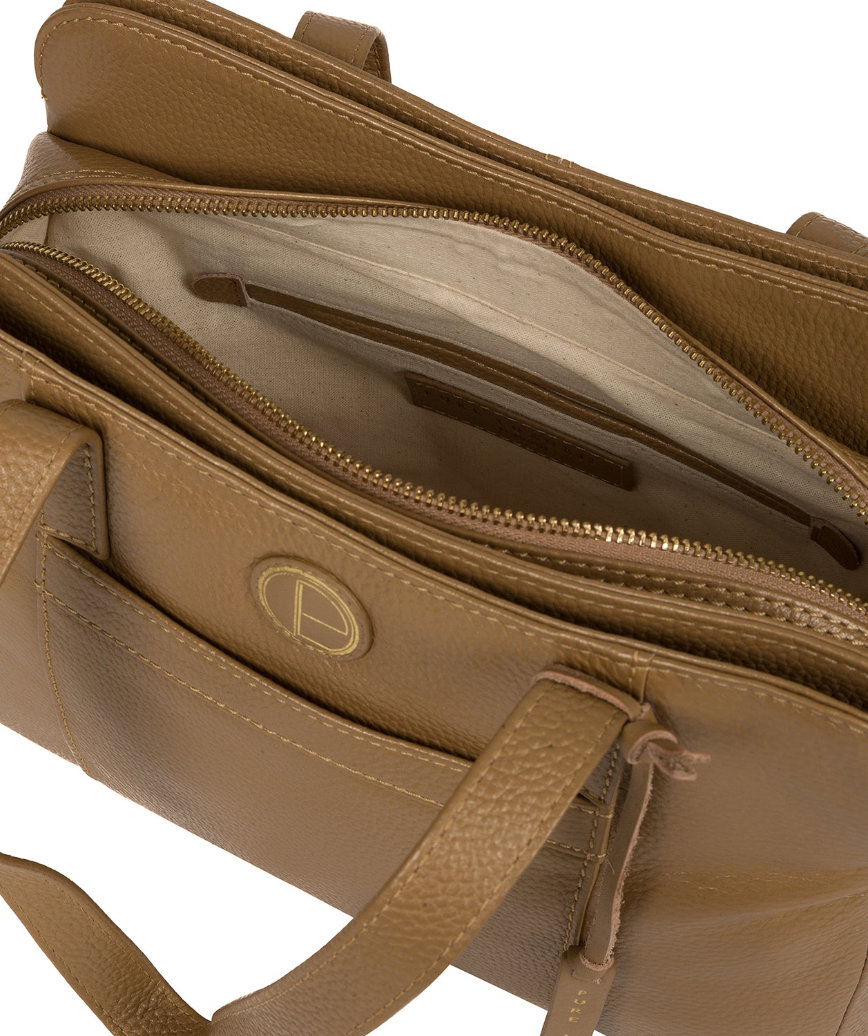 'Henna' Metallic Champagne Leather Handbag image 4