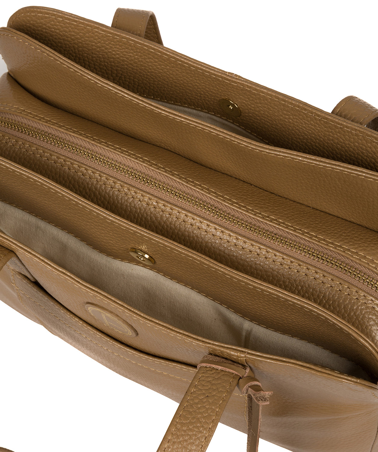 'Henna' Metallic Champagne Leather Handbag image 5