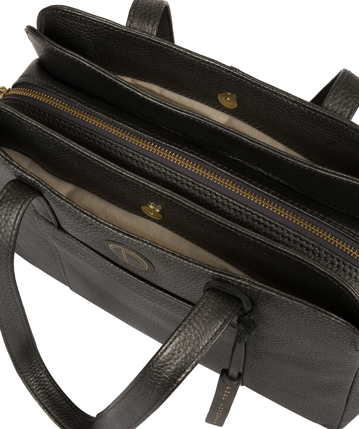 'Henna' Metallic Dark Silver Leather Handbag image 5