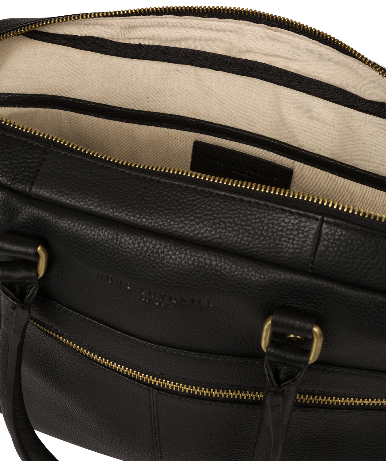 'Harmonia' Black Leather Workbag image 4