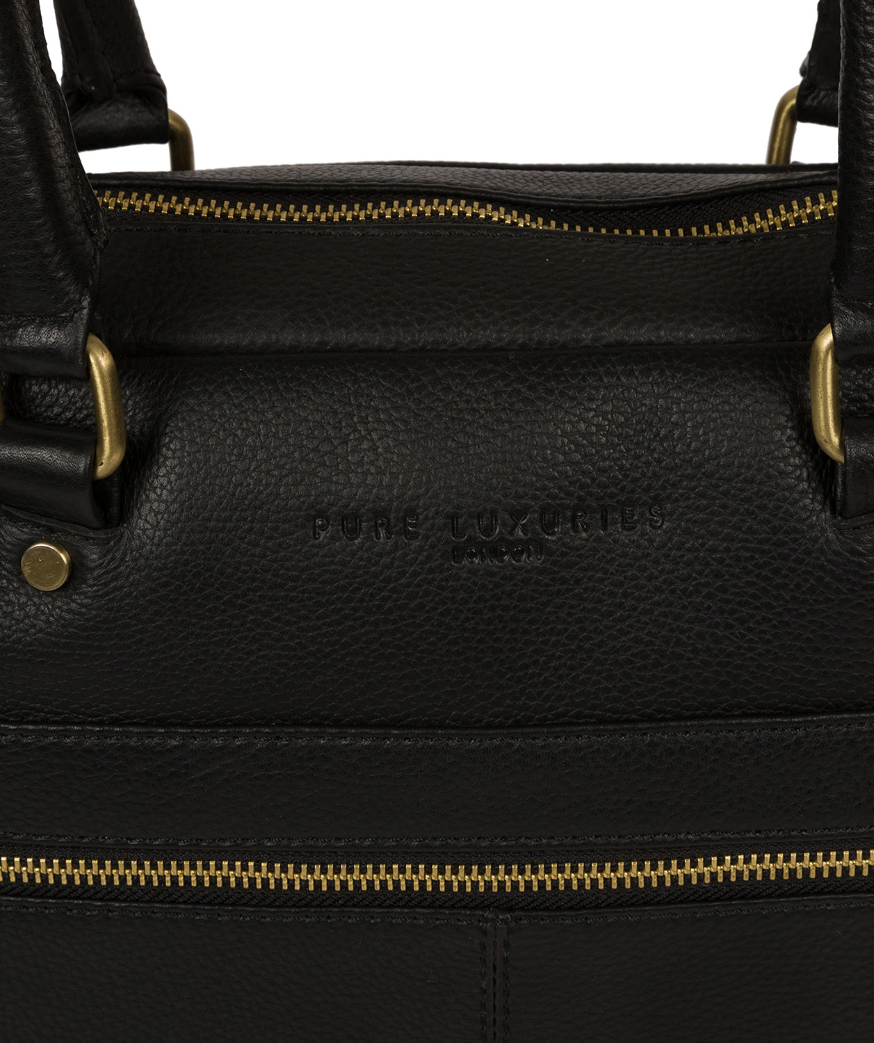 'Harmonia' Black Leather Workbag image 6