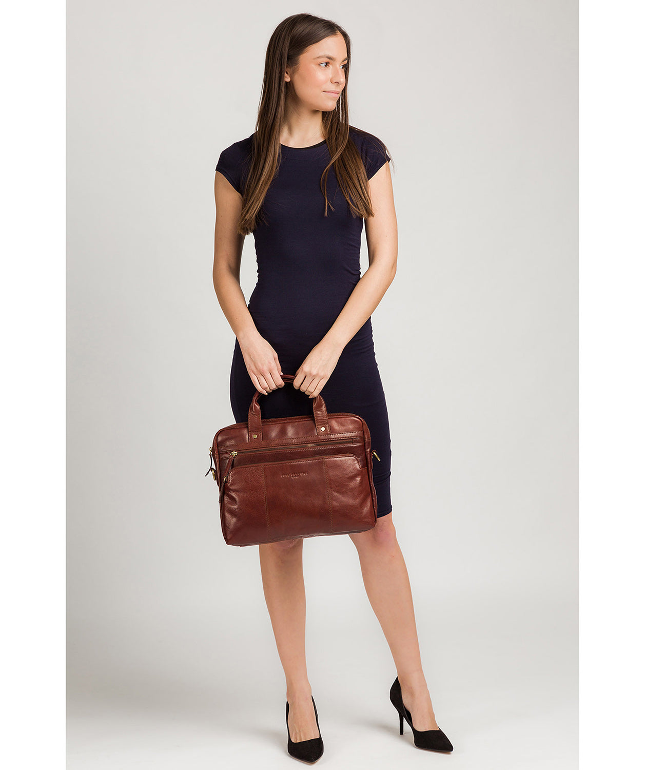 'Athenia' Chestnut Leather Workbag image 7