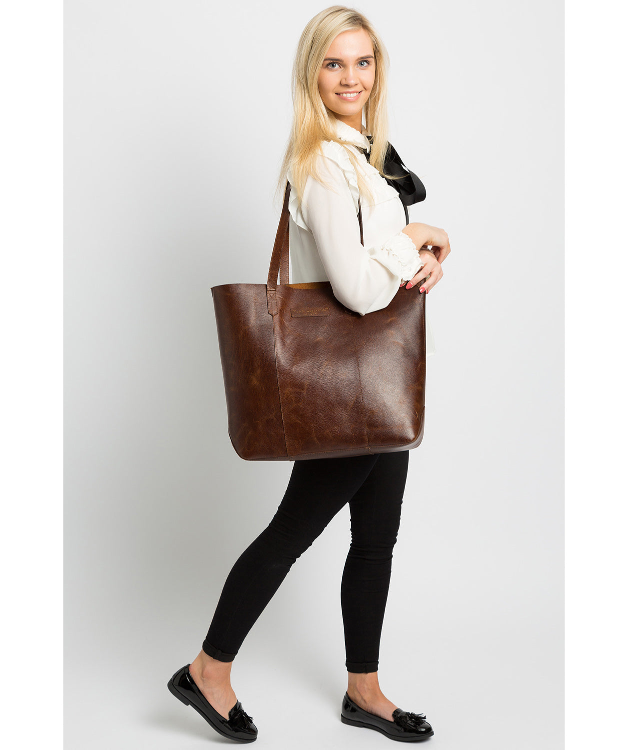 'Bankside' Vintage Brown Leather Tote Bag