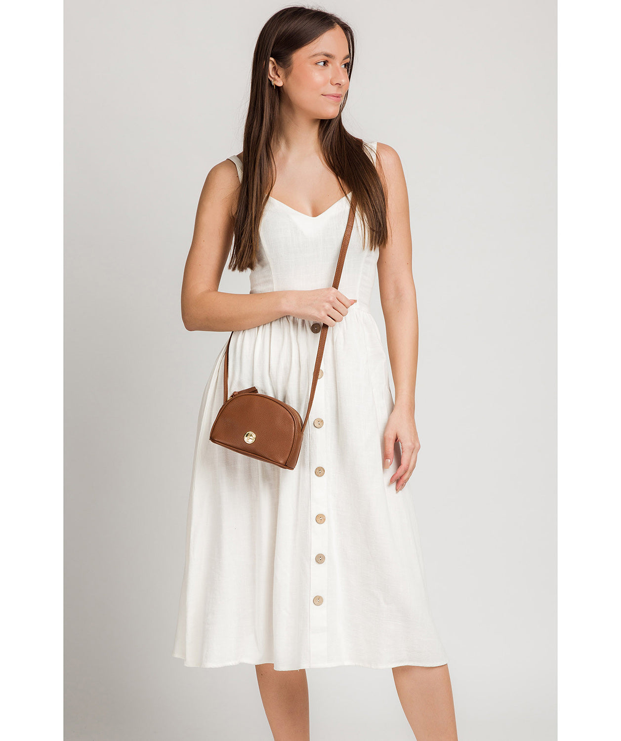 'Pixie' Tan Leather Cross Body Bag image 2