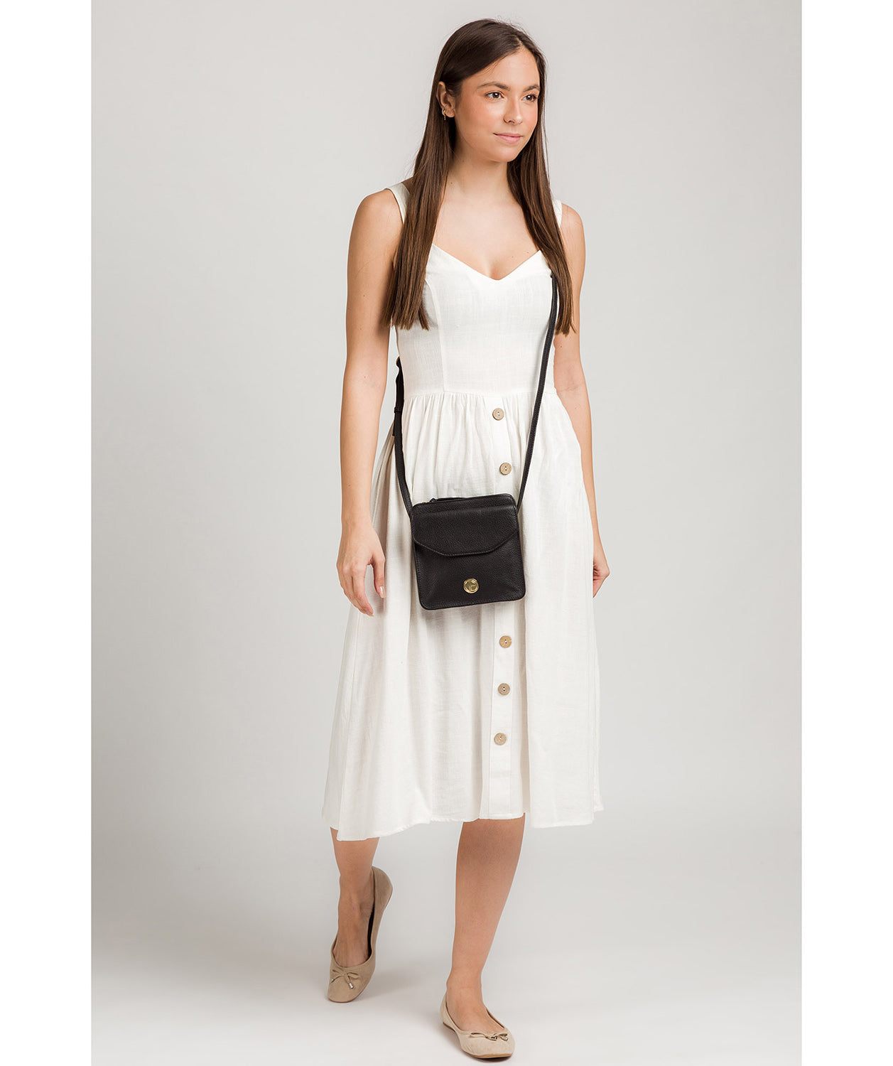 'Coco' Black Leather Cross Body Bag image 2