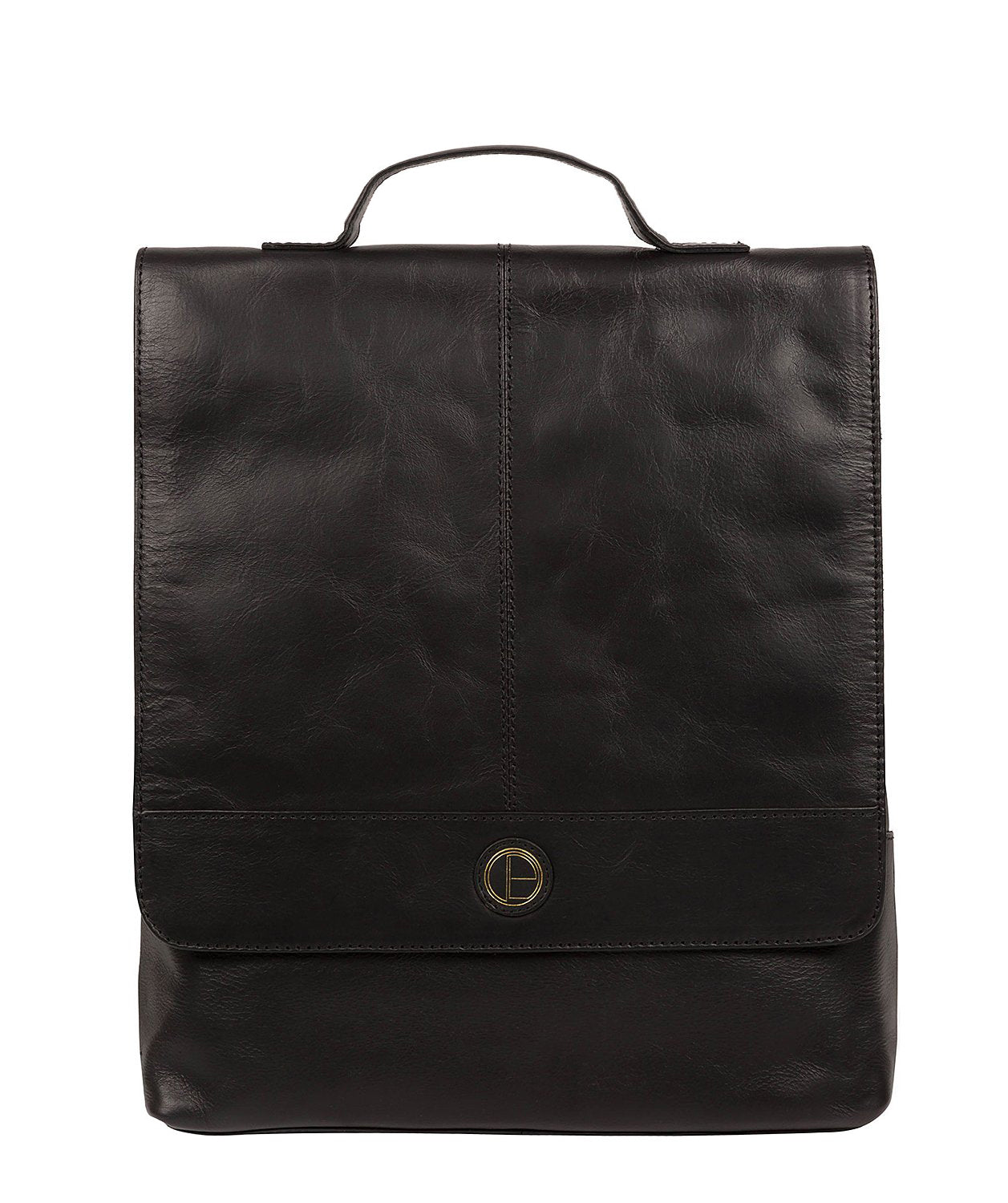 'Pembroke' Vintage Black Leather Backpack