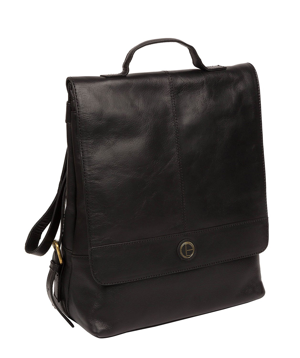 'Pembroke' Vintage Black Leather Backpack