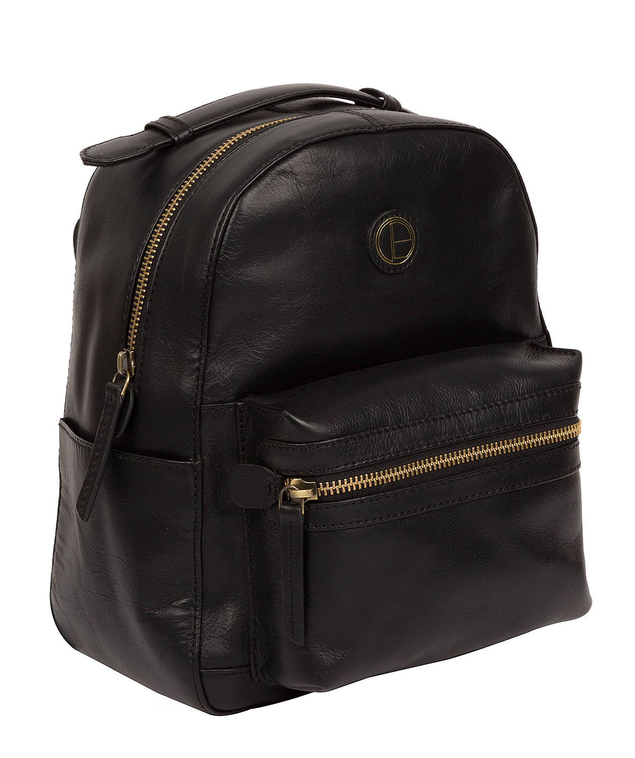 'Colchester' Vintage Black Leather Backpack