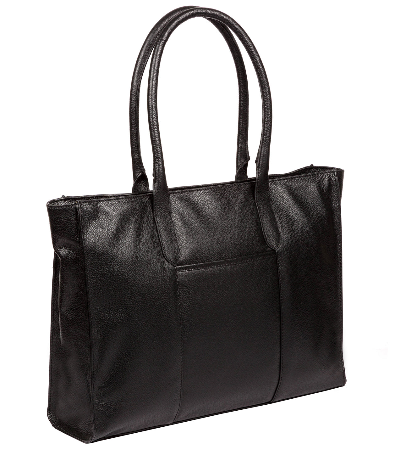 'Buckingham' Black Leather Tote Bag