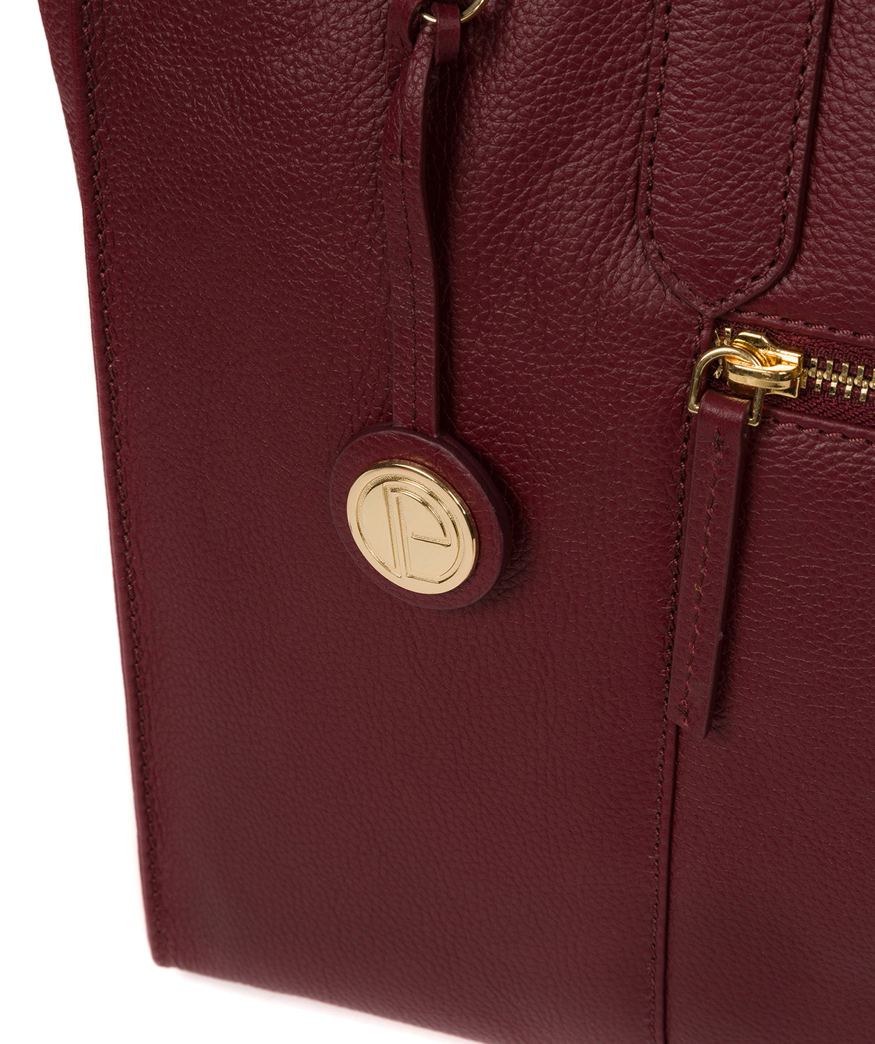 'Buckingham' Deep Red Leather Tote Bag